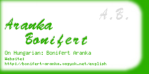 aranka bonifert business card